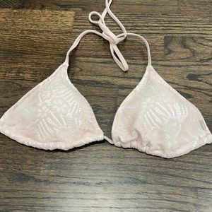 PINK Victoria’s Secret Pink Lace Triangle Bikini Top L